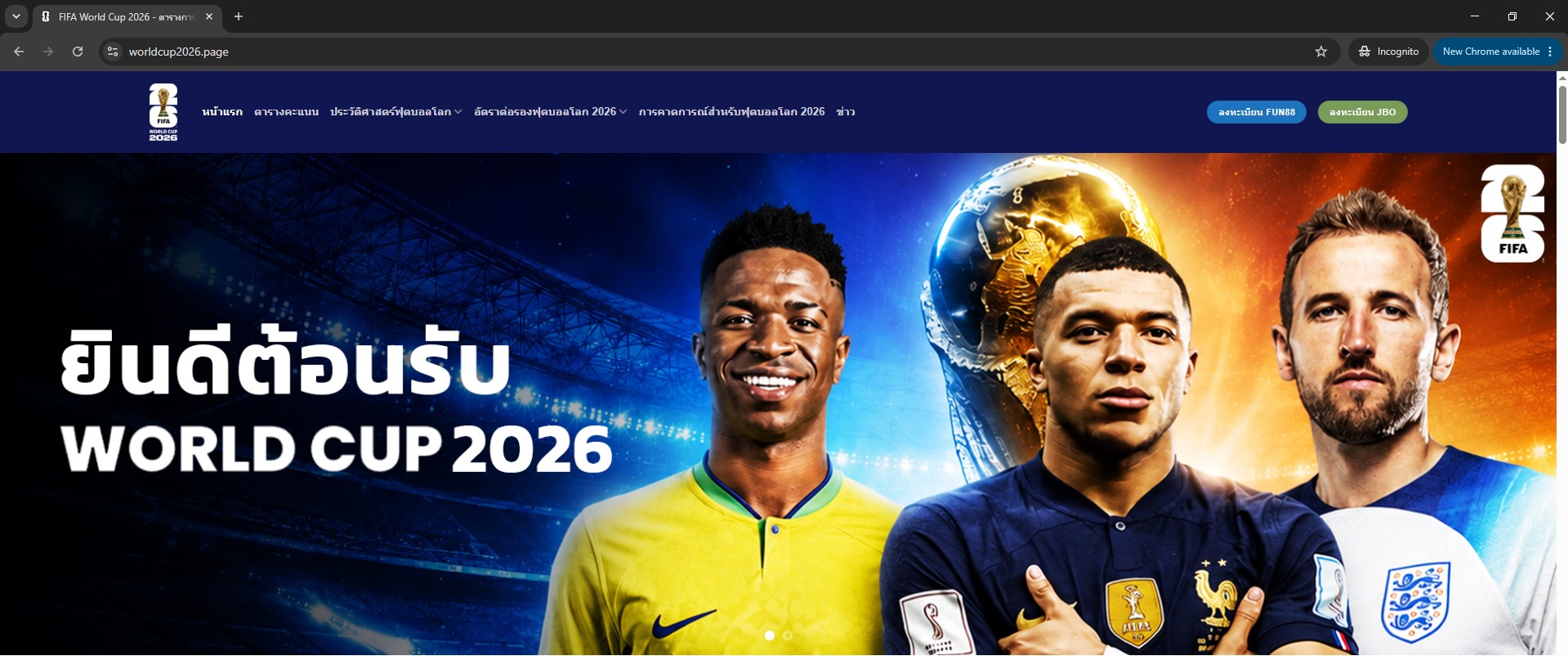 ราคาบอลโลกนัดชิง World Cup final odds